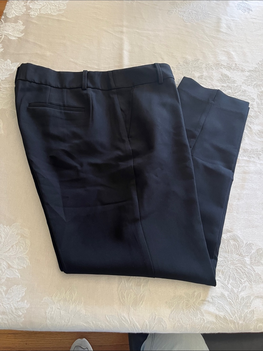 Talbots Men's Navy Flat-Front Dress Pants